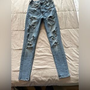 Aeropostale Light Blue Distressed Skinny Jeans